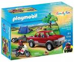 PLAYMOBIL 70116 Pick-Up en Motor met Tent 80 delig, Nieuw, Complete set, Ophalen of Verzenden