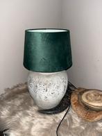 Kruiklamp met groene kap, Huis en Inrichting, Lampen | Vloerlampen, Ophalen of Verzenden, Zo goed als nieuw, Stof, Minder dan 100 cm