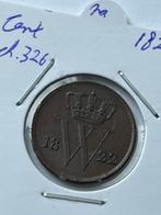 Schitterende cent 1822U, Postzegels en Munten, Munten | Nederland, Zilver, Overige waardes, Ophalen of Verzenden, Koning Willem III