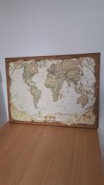 Canvas Schilderij - Wereldkaart - De Wereld, Huis en Inrichting, Ophalen, Zo goed als nieuw