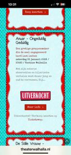 Anuar theater Walhalla 31jan 2026, Tickets en Kaartjes, Twee personen
