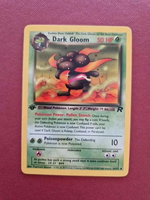 Pokemon Dark Gloom 1st edition team rocket kaart, Hobby en Vrije tijd, Verzamelkaartspellen | Pokémon, Zo goed als nieuw, Losse kaart