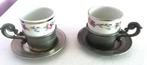 2x Sebring porselein mok +TIN houder en schotel 95% Vintage, Antiek en Kunst, Ophalen
