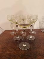 6 Jugendstil Wijnglazen met Hoge Poot, Antiek en Kunst, Antiek | Glas en Kristal, Ophalen