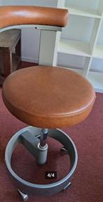Vintage bureaustoel/tandartsstoel Siemens bruin leer, Huis en Inrichting, Bureaustoelen, Ophalen of Verzenden, Gebruikt, Bruin