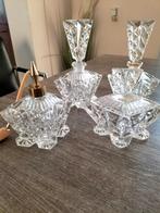 4 prachtige set vintage lood kristallen parfum flesjes., Verzenden, Zo goed als nieuw, Figuurtje