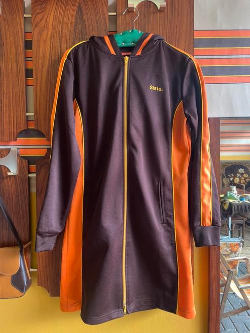 Vintage jaren 70 bruin oranje vest/ jurkje maat m/L, Verzamelen, Retro, Overige typen, Ophalen of Verzenden