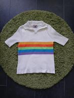 Vintage late 90s/early y2k regenboog rib top kraag maat XS-S, Overige kleuren, Verzenden, Zo goed als nieuw, Vintage