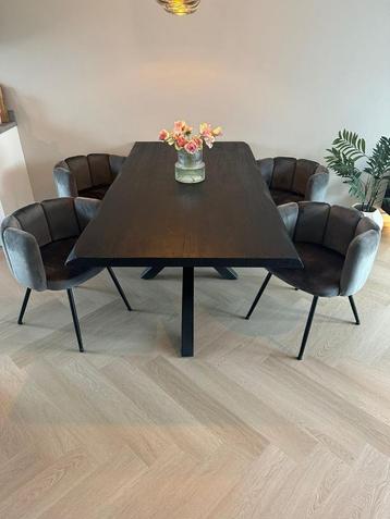Eetkamer stoelen antraciet 4 stuks