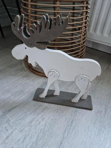 Houten Dierenbeeld - Eland - kerst - hout beschikbaar voor biedingen