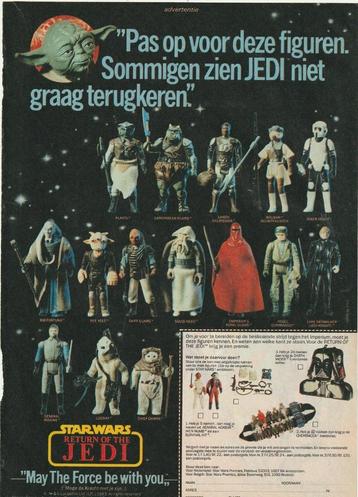 retro reclame 1983 Star Wars Return Jedi alle figuurtjes beschikbaar voor biedingen