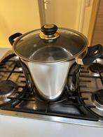 RVS Soeppan 10 Liter met Glazen Deksel, Inductieplaat, Zo goed als nieuw, Rvs, Ophalen