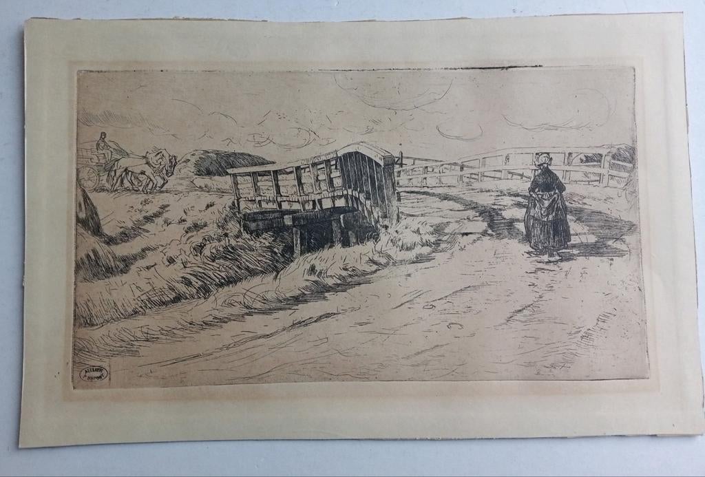 Pieter Dupont vrouw bij een brug, Verzenden
