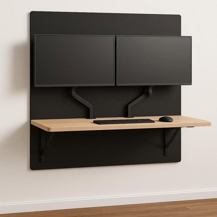 Zwevend Bureau 219x79 cm met Achterwand, Huis en Inrichting, Bureaus, Nieuw, Ophalen