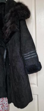 Leren lammy jas mantel shearling, Verzenden, Zwart, Maat 46/48 (XL) of groter, Onbekend