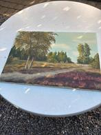 Landschapschilderij op doek gesigneerd H van Grootel, Antiek en Kunst, Ophalen of Verzenden