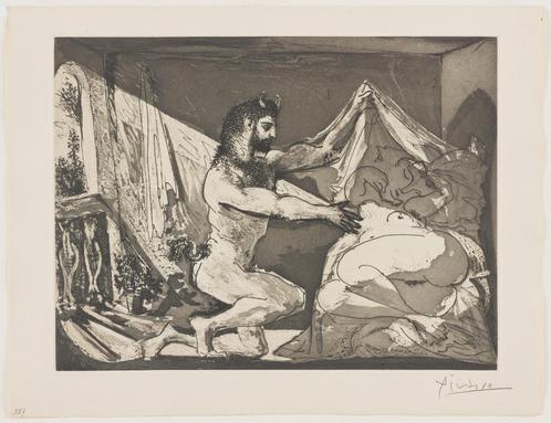 Picasso (1881) Lithografie " Suite Vollard Nr XXVII " SPADEM, Antiek en Kunst, Kunst | Litho's en Zeefdrukken, Ophalen of Verzenden