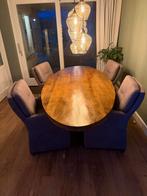 Eettafel met 4 stoelen, Huis en Inrichting, Tafels | Eettafels, Ophalen, Gebruikt, 100 tot 150 cm, Eikenhout