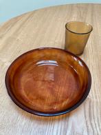Setje vintage Arcoroc Sierra amberkleurig servies, Huis en Inrichting, Keuken | Servies, Ophalen of Verzenden, Bord(en), Overige stijlen