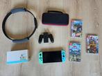 Nintendo Switch + 3 Spellen, Spelcomputers en Games, Spelcomputers | Nintendo Switch, Ophalen, Gebruikt, Met games, Switch Original