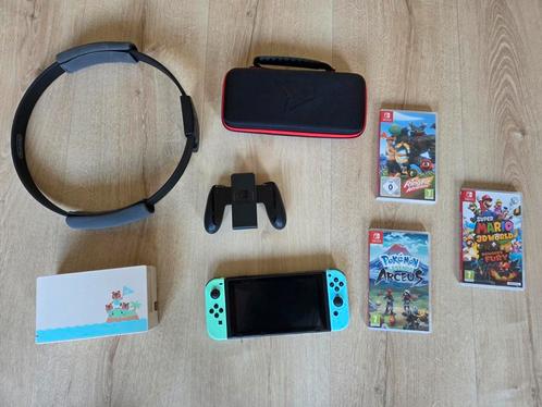 Nintendo Switch + 3 Spellen, Spelcomputers en Games, Spelcomputers | Nintendo Switch, Gebruikt, Switch Original, Met 1 controller