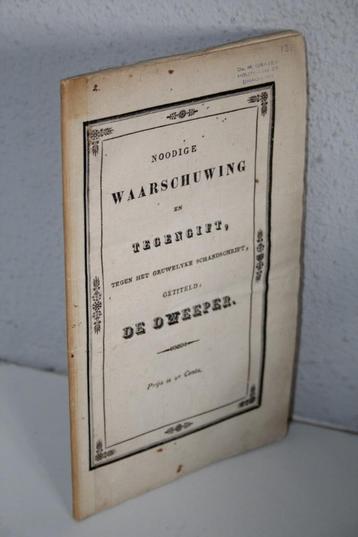 H. de Cock - Noodige waarschuwing (1834, handtekening) beschikbaar voor biedingen
