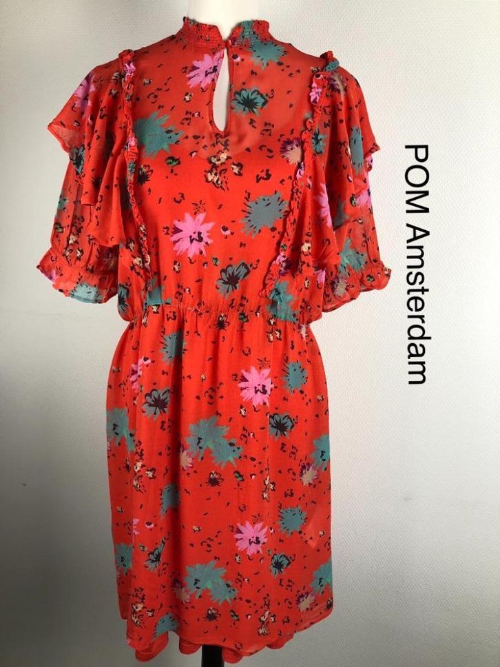 POM Amsterdam Jurk  (mt: 40) 14,2/8553, Kleding | Dames, Jurken, Nieuw, Maat 38/40 (M), Rood, Onder de knie, Ophalen of Verzenden