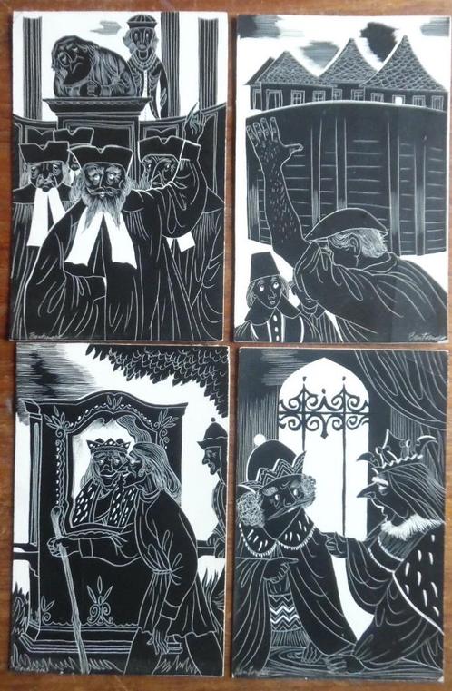 Cees Bantzinger - 11 originele tekeningen - Scraper board, Antiek en Kunst, Kunst | Tekeningen en Foto's, Ophalen of Verzenden