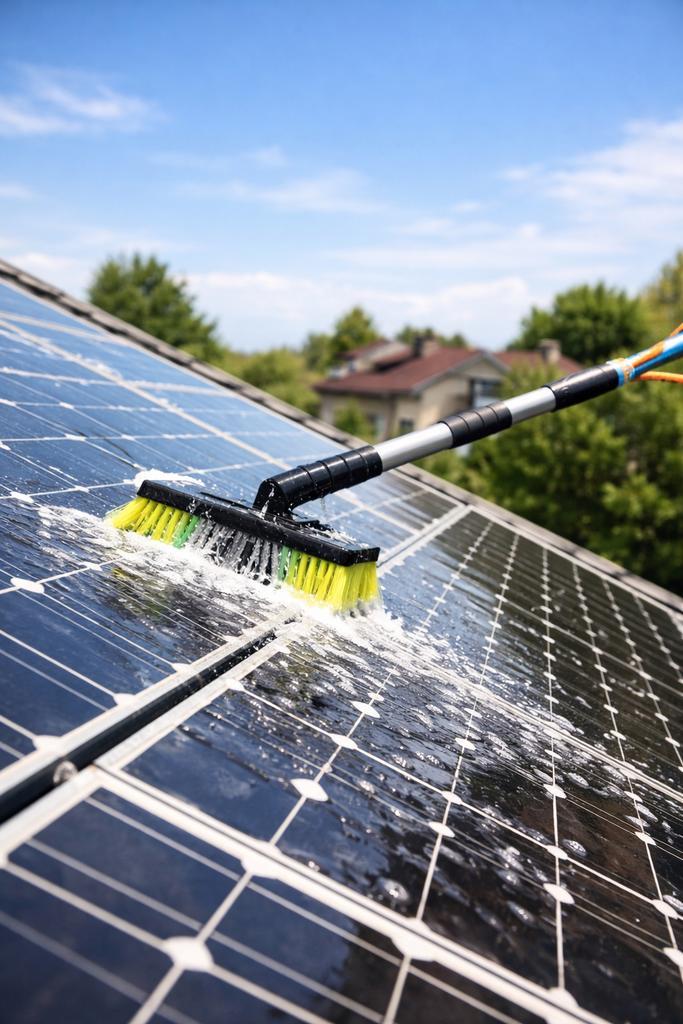 Zonnepanelen plaatsen en reinigen, Doe-het-zelf en Verbouw, Zonnepanelen en Toebehoren, Zo goed als nieuw, Ophalen of Verzenden