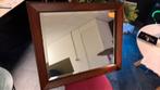 Rechthoekige geslepen spiegel in mahoniehout, Antiek en Kunst, Ophalen, Rechthoekig