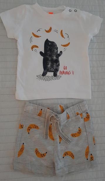 Banaan zomersetje maat 62 baby kleding broekje grijs broek beschikbaar voor biedingen