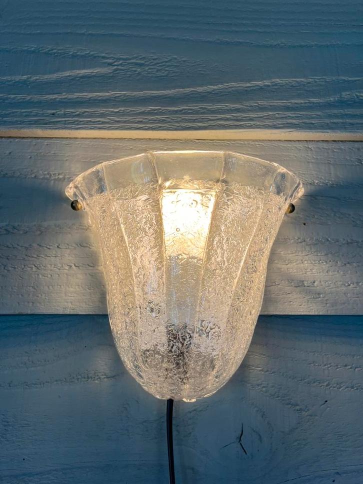 Vintage Lucitalia Milano Murano glazen design wandlamp, Huis en Inrichting, Lampen | Wandlampen, Gebruikt, Glas, Metaal, Ophalen of Verzenden