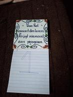 Leuk aardewerk tegeltje met spreuk, Ophalen of Verzenden