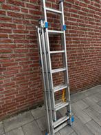 Uitschuifbare aluminium ladder - 3.40m, Ophalen, Zo goed als nieuw, Opvouwbaar of Inschuifbaar