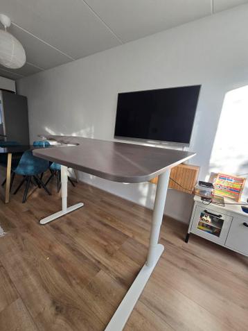 IKEA Bekant Elektrisch Zit-Sta Bureau 160x110 grijseiken - afbeelding 2