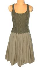 Twinset knitwear jurkje, jurk, groen, Mt. S, Kleding | Dames, Jurken, Twinset, Verzenden, Zo goed als nieuw, Knielengte