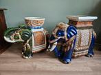 Twee vintage olifanten van keramiek, groot, plantentafel, Ophalen, Gebruikt