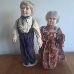 Vintage porseleinen poppenstel – opa en oma met karakter, Ophalen of Verzenden, Gebruikt, Mens