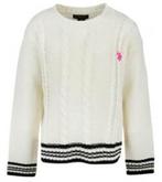 Maat 110 Gebreide US Polo Assn. trui vanilla *NIEUW*, US Polo Assn., Meisje, Trui of Vest, Nieuw