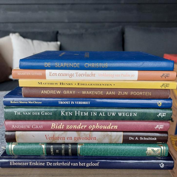 Stapeltje preken boeken o.a. Ds  Erskine Gray Rutherford, Boeken, Godsdienst en Theologie, Gelezen, Ophalen of Verzenden