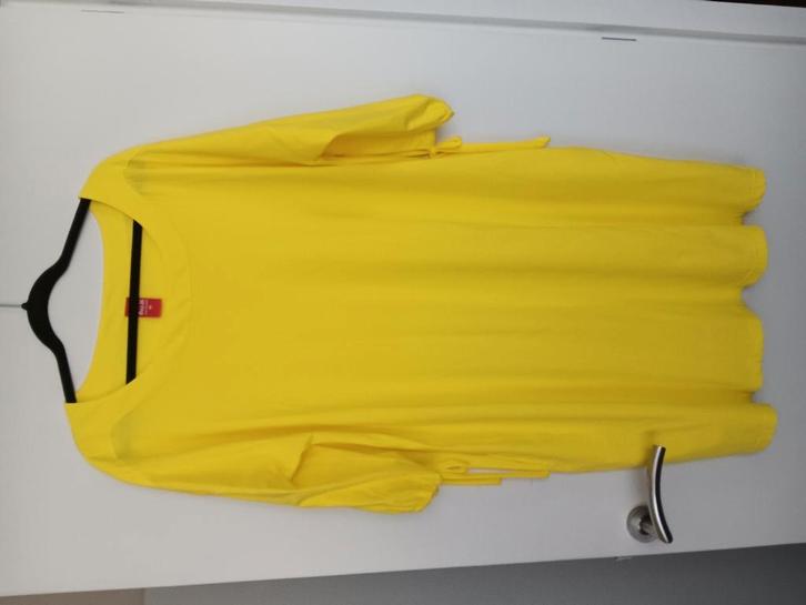 Te Koop: ONLY-M Jurk,  mt 46. Travelstof. (J-98)., Kleding | Dames, Jurken, Zo goed als nieuw, Maat 46/48 (XL) of groter, Geel