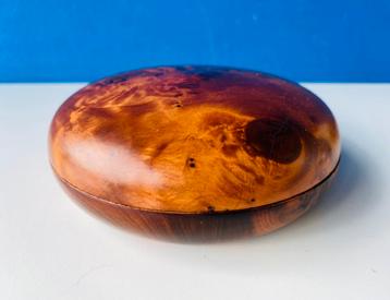 Rond houten doosje/voor sieraden schelpen ea beschikbaar voor biedingen