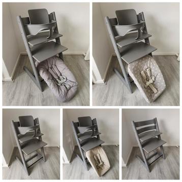 5xStokke Tripp Trapp storm grey complete set:babyset,newborn beschikbaar voor biedingen