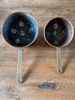 Koperen Keukenzeef Set - Vintage, Ophalen of Verzenden, Gebruikt