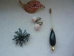 strass broche- Malachite kralenstreng en Onyx zwarte kralen, Ophalen of Verzenden, Overige materialen, Overige typen, Verguld