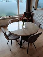 Ronde tafel, Huis en Inrichting, Ophalen, Zo goed als nieuw, 4 tot 6 stoelen