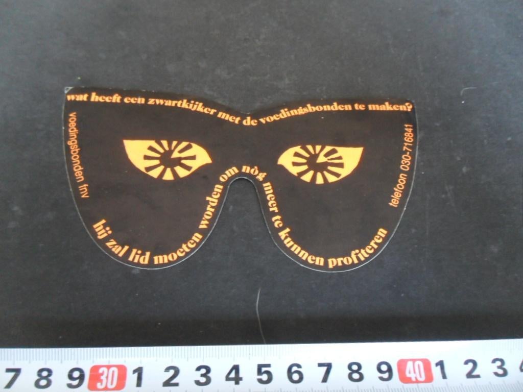 sticker voedingsbonden zwartkijker, Ophalen, Zo goed als nieuw