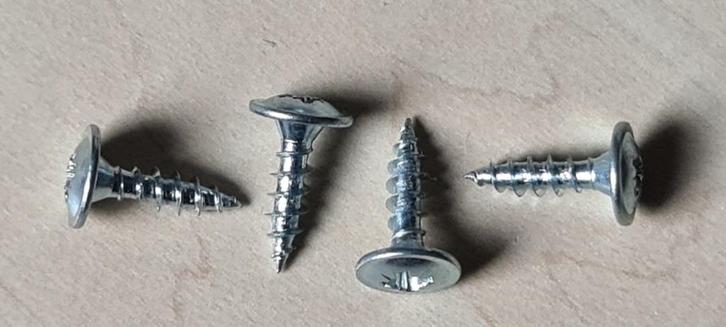 500 stuks Tellerkop 4x15mm Pozidriv verzinkte schroeven, Doe-het-zelf en Verbouw, IJzerwaren en Bevestigingsmiddelen, Nieuw, Schroeven