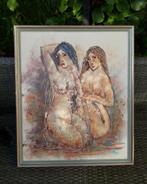 afgeprijsd naar €50 Schilderij Burnett dames ca 84 x 54 cm, Antiek en Kunst, Ophalen