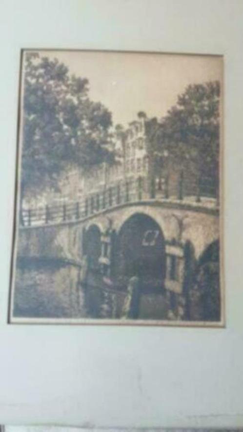 Ets Cornelis Brandenburg Amstel Keizersgracht Amsterdam, Antiek en Kunst, Kunst | Etsen en Gravures, Ophalen